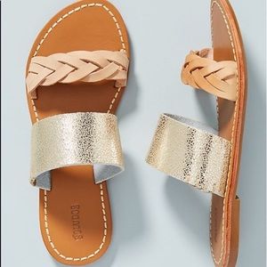 Soludos Metallic Braided Slide Sandals (sz 7)